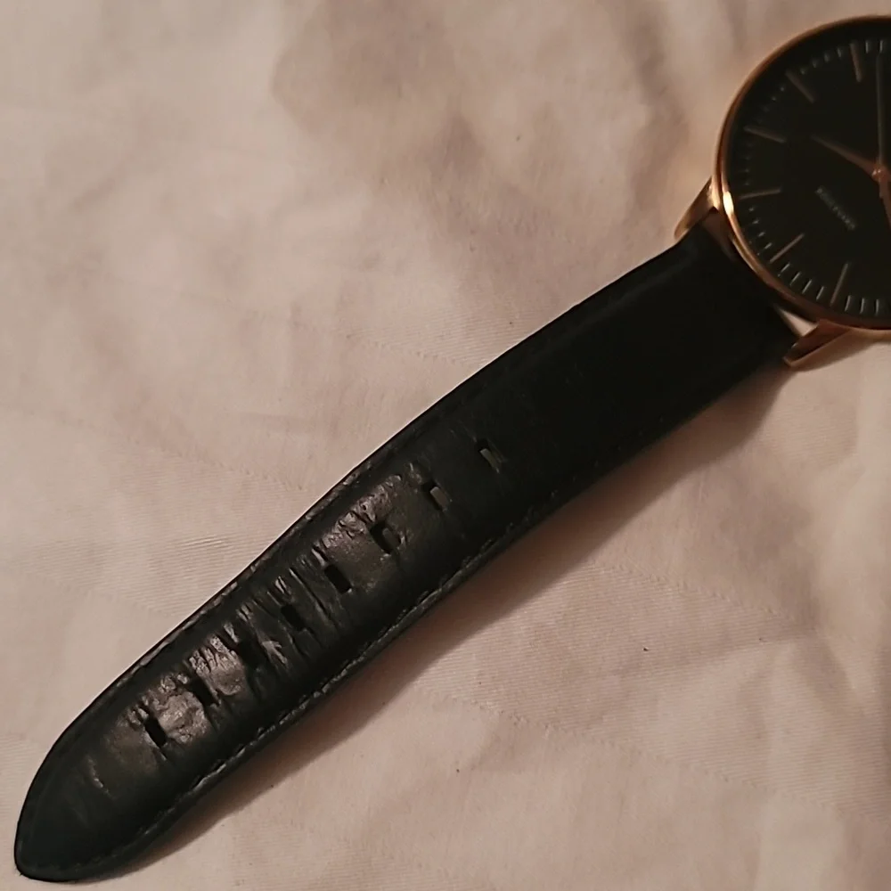 MVMT Womens Boulevard Santa Monica Black‎ Watch Rose Gold Case 38mm Leather